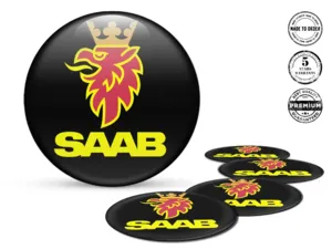 Saab Ruota Adesivi Versione Etichette Cupola Silicone